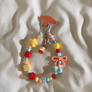 Dopamine Apple Core Charm - INS Colorful Beaded Bracelet, Cute Phone Case Lanyard, Wristband for CCD, Adorable Accessory