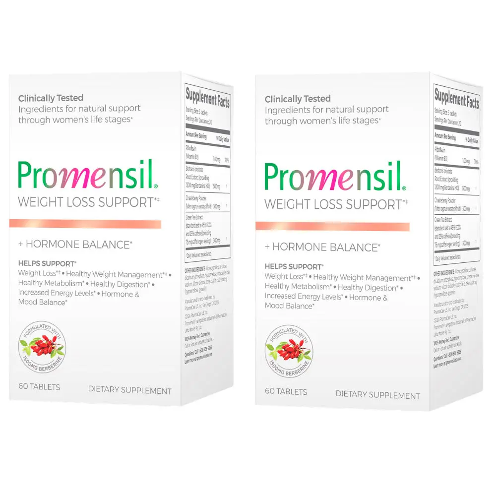 Promensil Metabolic Wellness & Vitality Support | 2 Pack Bundle | Berberine & Green Tea Extract | 120 Vegan Tablets