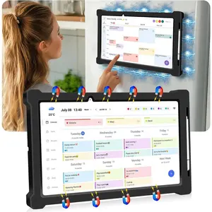 Magnetic Silicone Protective Case for 15 Inch Skylight Calendar, Magnetic Fridge Mount Cover with 2 Stylus Pens and Stylus Slot, Black