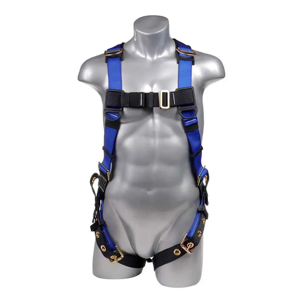Palmer Safety H212300031 Full Body Fall Arrest Harness - Alloy Steel Back & Shoulder D-Rings, Adjustable Grommeted Leg Straps, 130 310 Lbs Capacity, 3.6 lbs Weight, Meets A10.32-2013 & ANSI Z359.11-2014 Standards, Black Bottom