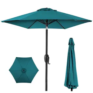 DREAMARA 7.5ft Heavy-Duty Outdoor Market Patio Umbrella w/ Push Button Tilt, Easy Crank