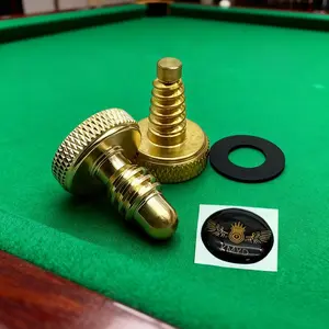Kmyd Billiard Cue Tip Plugs Set, Cnc Machined Copper Material, Two Styles Available, Fits Most Cues, Pool Accessories, Gift for Players, Cue Sticks