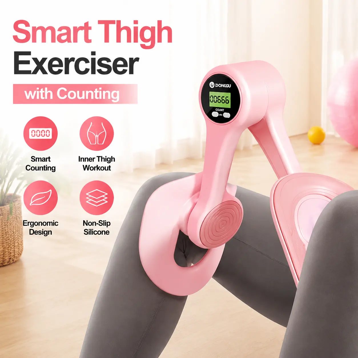 Thigh Toner for Women, Inner Thigh Exercise Equipment, Leg Workout Trainer, Home Fitness Workout Machine