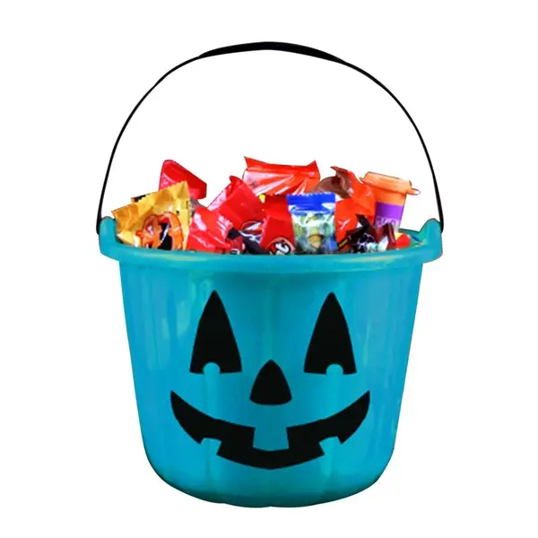 Teal Trick and Treat Pumpkin Bucket