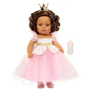 BABY Born Princess Baby Doll Ava & Bottle w/ Curly Brown Hair & Light Brown Eyes