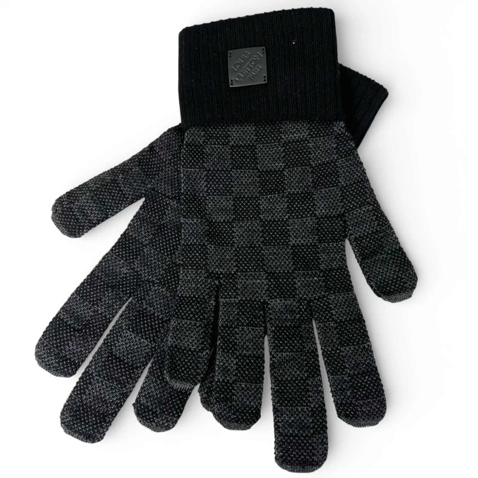 Pre-owned Louis Vuitton Wool Small Leather Goods Neo Petit Damier Gloves