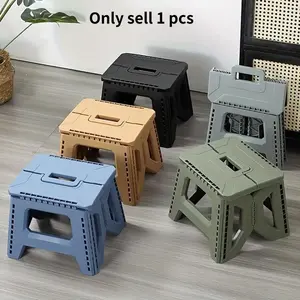 Thick Portable Folding Stool, Multi-Color Square Plastic Foldable Seat, Ideal for Indoor Parties Picnics Fishing, Durable PP Material, Folding Step Stool