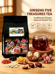 Kidney Tea Formula Ginseng Five Treasure Tea, Chinese Kidney Tea for Men and Women, Natural Herbal Ingredients for Kidney Traditional Bever Organic Beverage detox cleanse  Value Pack Filled with Tea Healthy Organic Tea Blend Natural Herbal Blend Beverage