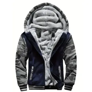 Man Jacket 2024 Men's Thermal Fleece Hooded Jacket, Autumn and Winter Leisure Multicolor Jacket Coat Dandy Casual Long SleeveGiftQTBP
