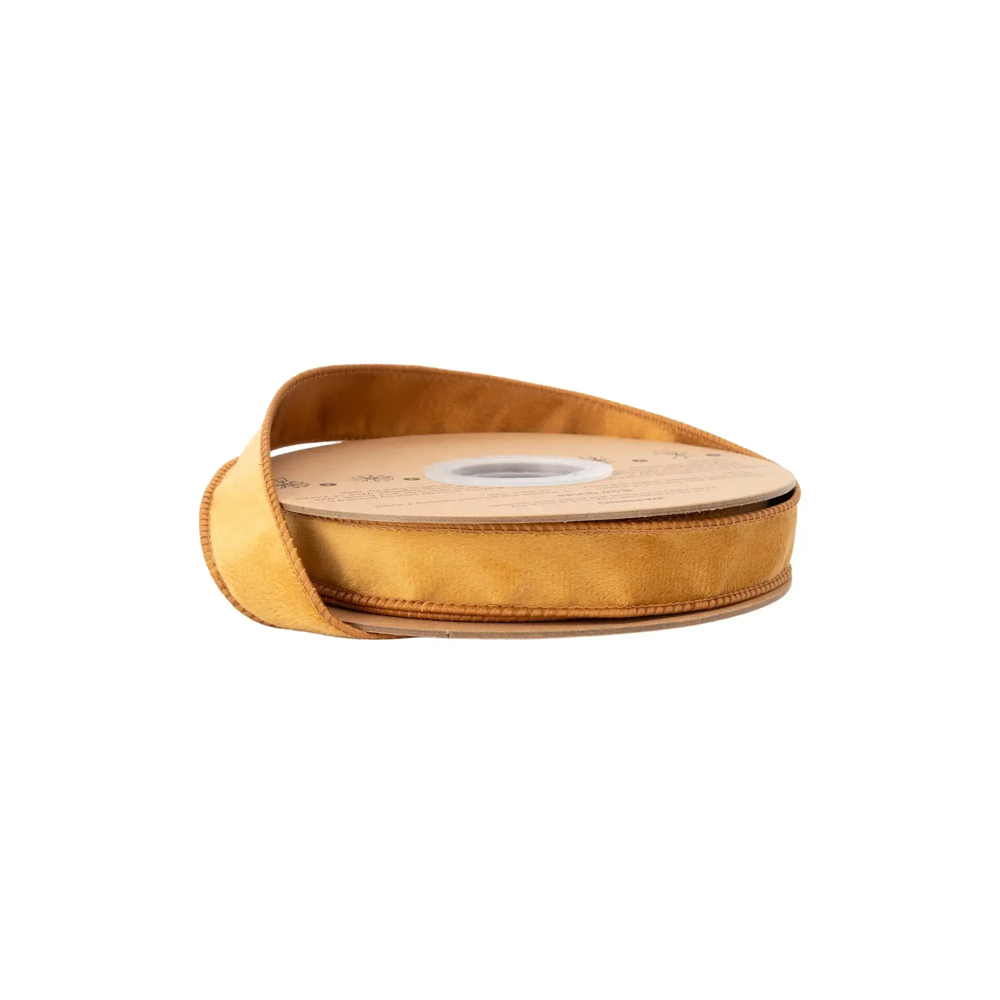 1" Reversible Classic Velvet Wired Ribbon | Gold/Gold | 10 Yard Roll