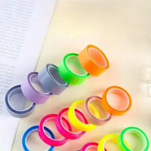5 Rolls Highlighter Tape Transparent Marking Sticker Removable Fluorescent Colored Tag for Reading Class Sticky Writable Index