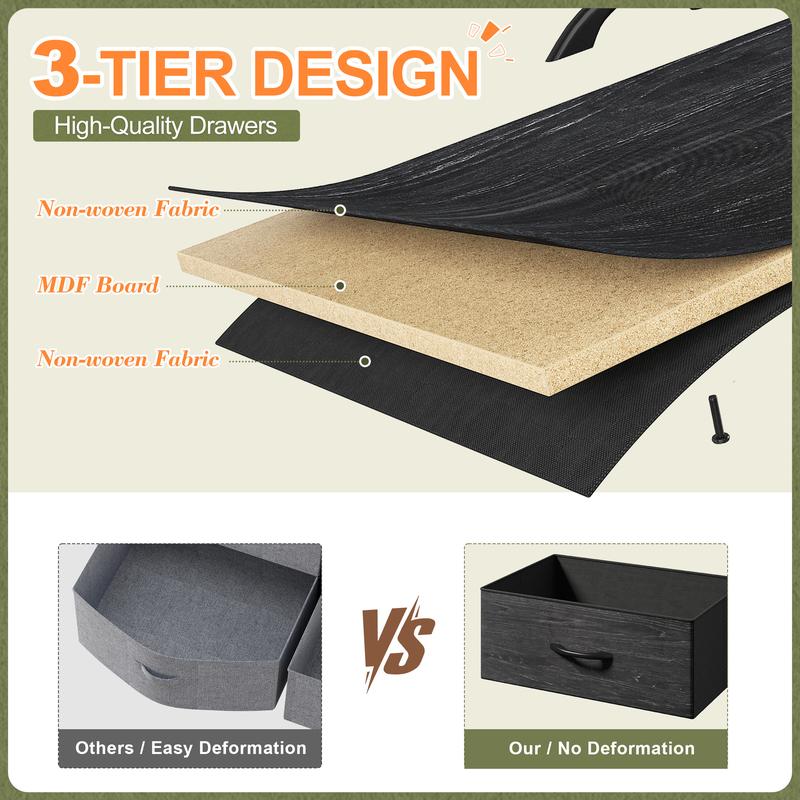 【Holiday Haul】Raybee 11 Drawer Smart LED Dresser, with Charging Station, Power Outlets, LED Lights & Shelves, Modern Storage Cabinet for Bedroom/Hallway, TV Stand for 32-55 inch TVs, Easy 10-min Assembly, Includes 4 Hooks