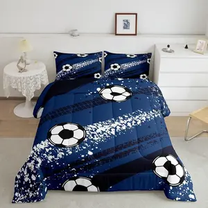 Football Bedding Set for Boys Girls Teens,Soccer Comforter Set for Bedroom Decor,Rugby Sports Comforter,Ball Game Duvet Set