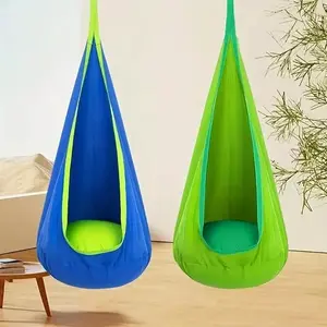 Hammock with Pump, Portable Comfortable Hanging Hammock Swing with Inflatable Pillow, Durable Hammock for Indoor & Outdoor Use