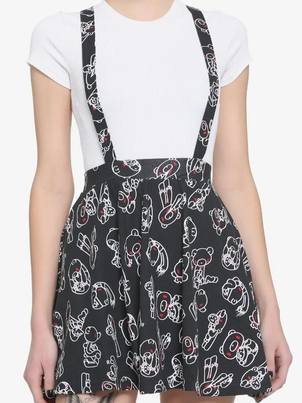 Goth Emo Gloomy Bear Suspender Skirt XS, S, M, L
