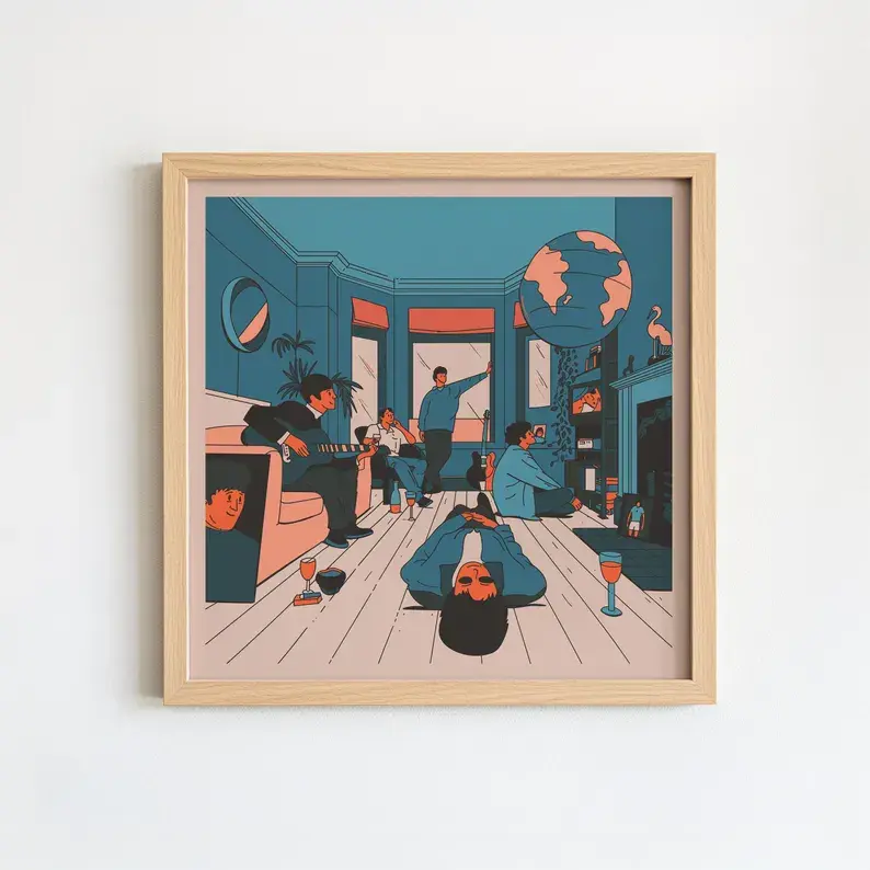 Oasis Definitely Maybe Album Poster, Britpop Art Print, Band Poster Decor, Gift For Fans