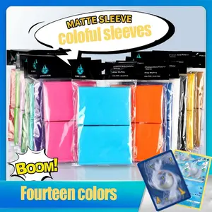 66x91mm 100PCS/Set Multi-Color Solid Color Matte Trading Card Sleeves Standard Size Card Protectors Suitable for PKM /MTG /PTCG /TCG Sports Card Protectors Photo Cards and Standard Cards