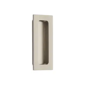 212 MAIN 4 in. Modern Rectangular Solid Brass Flush Pull, Satin Nickel Finish, Flush Handle
