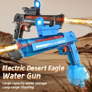 Electric Water Shooter with LED Lights, Powerful Squirt Water Pistol for Kids/Aldults,Long Range Shoot Reach To 26-35ft Outdoor Water Toy,High Powered IP67 Waterproof for Summer, Outdoor,Party,Birthday Gift,Water Guns