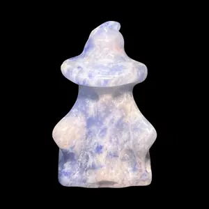 Sodalite Witch Ghost Carving Approximately 2 Inches Handcrafted Healing Stone Figurine for Home Decor