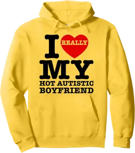 I Love My Hot Autistic Boyfriend I Heart BF Couple Valentine Pullover Hoodie - Isaaclog Shop 75B0DJHWSB4S
