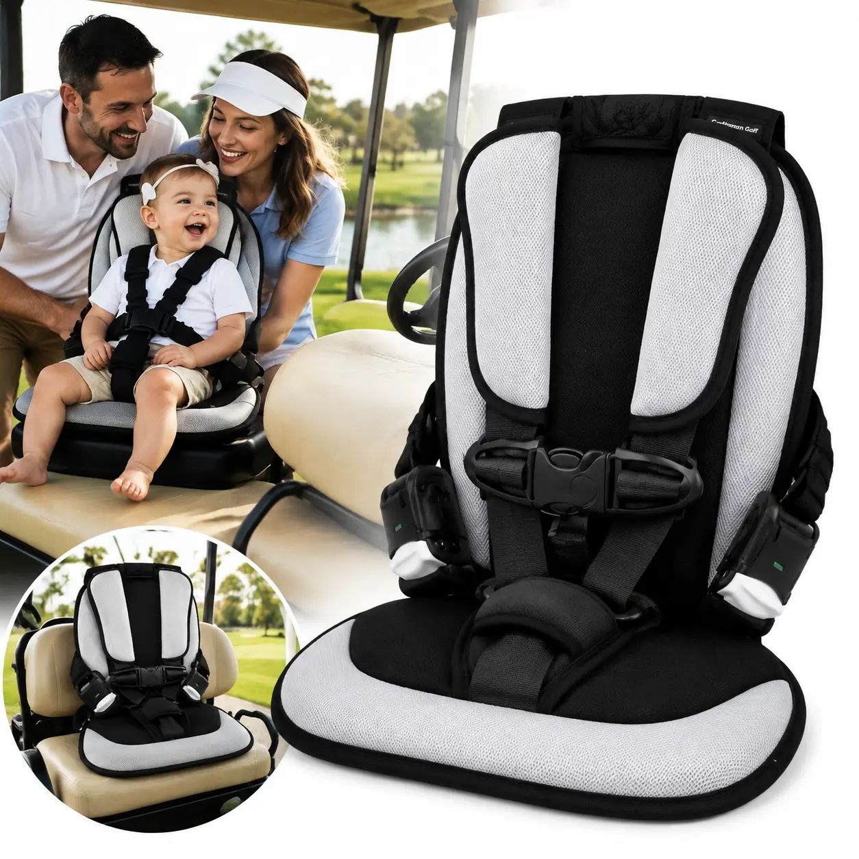 Golf Cart Accessories -Toddler Electric Golf Cart Seat, Golf Cart Baby Seat, Universal Fit Child Positioner for Golf Carts