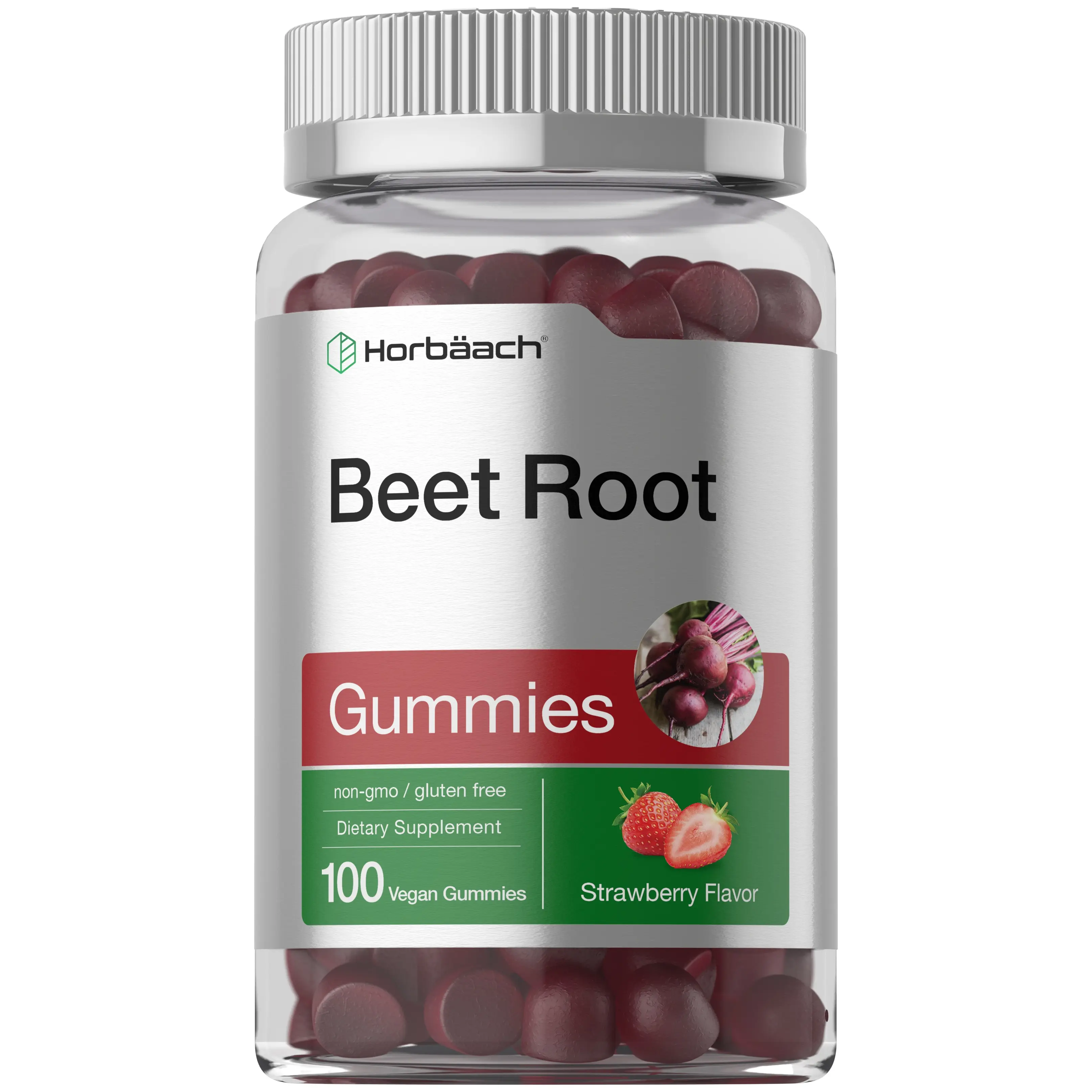 Horbäach Beet Root Gummies | 6000mg | 100 Count | Vegan, Non-GMO, and Gluten Free Formula | Strawberry Flavor