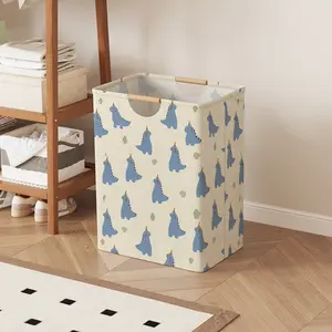 Small Dinosaur Print Open Storage Box, Foldable Laundry Basket with Handle, Home Bathroom Folding Clothes Storage Bucket, Collapsible Laundry Hamper
