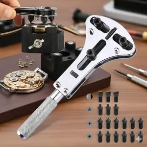 Professional Watch Repair Kit: Adjustable Screw Back Opener & Claw Case Opener Set, Anti-Slip Handle Multi-Function Tool for Precision Mechanical Watch Maintenance, Hand Tools