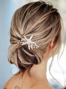 Starfish Beach Wedding Hair Clip   Bridal Hair  Conch Hair Decoration Hair Accessories for Bride and Flower Girls (Pack of 1)
