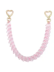 Acrylic Purse Chain Handbag Strap - Heart Bag Charm Keychain Accessories, 12.4 Inch Extender Chains Replacement