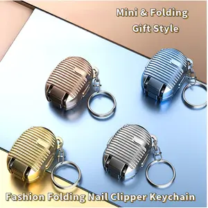 Super Mini Nail Clippers with Keychain - Ultra Sharp Mini Size, Wide Jaw Opening, Portable Design, Ideal Gift for Baby Seniors & Women - Manicure Polish Aesthetic Metal Nailcare Nailcare Compact Stainless Steel Cutics Rose Gold foot callus remover