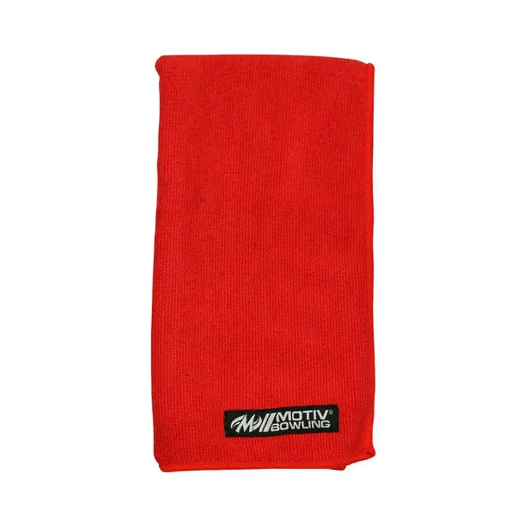 Motiv Rally Microfiber Towel - Red, Sports Towel with 20x16 in Larger Size, High Absorbency, Highly Absorbent for Bowling Use