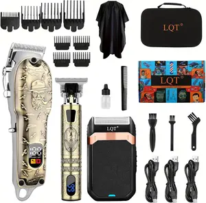 Hair Clippers Set for Men, Hair Clipper Trimmer with LED Display, Professional Cordless Hair Clipper Shaver Beard Trimmer, Hair Cutting Machine for Men, Holiday Gift for Him Father's Day Gift