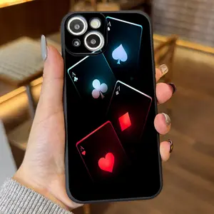 Poker Suits Pattern Phone case for iPhone 16 Pro Max 15 Plus 14 13 12 11 XR XS Anti-Scratch Shockproof Pocket-Friendly durable Cover gift for boy men women