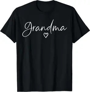 100% Cotton Grandma Gifts For Women Heart Mother's Day Grandma T-Shirt