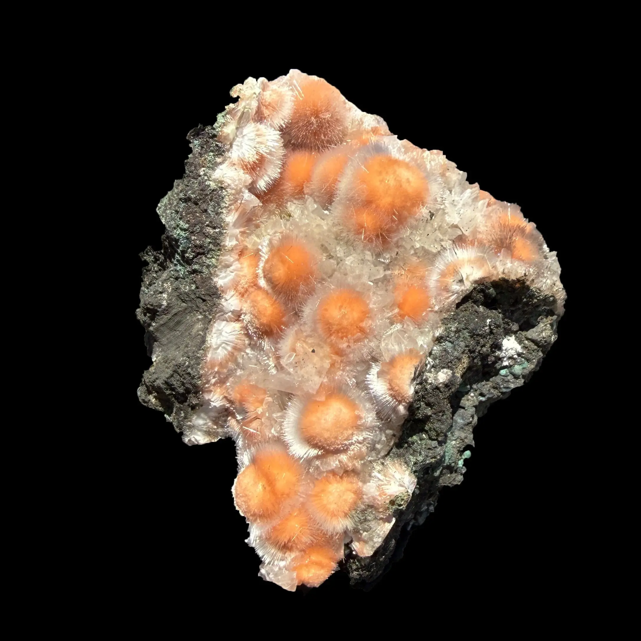 Orange Thomsonite with Mesolite Natural Mineral Specimen from Madhya Pradesh # DKT90