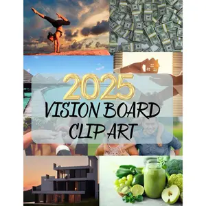 2024 VISION BOARD CLIP ART BOOK: 400+ Pictures, Quotes and Words For More Than 30 Life Aspects Such as Health, Money and More. Manifest Your Dreams | Inspirational Pictures For Women and Men. Paperback – September 20, 2023