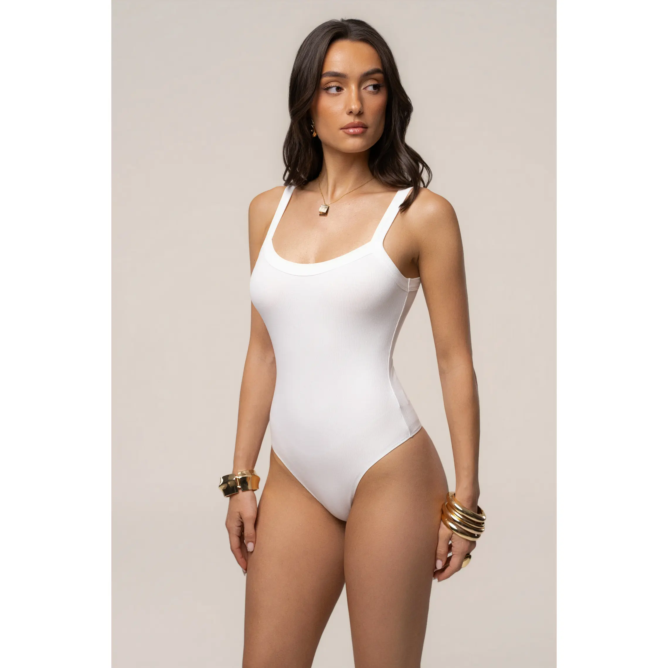 Ivory Akito Ribbed Bodysuit