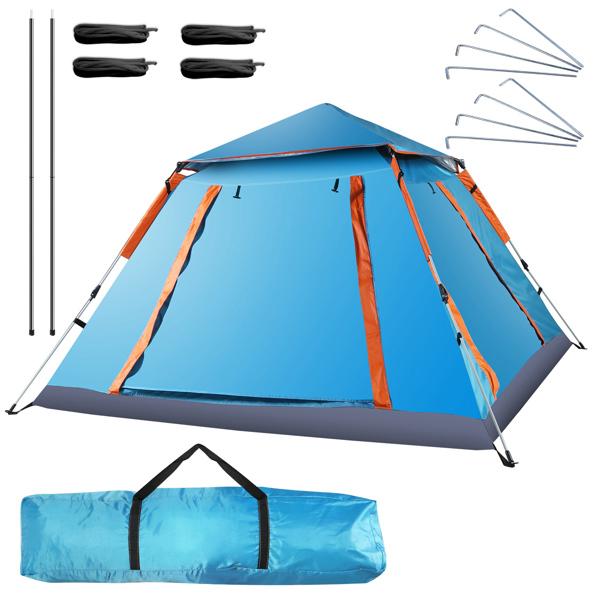 Pop-Up Camping Tent For 4-5 Person, Waterproof & Windproof Tents with Carrying Bag, Easy Setup Instant Family Travel Tent, for Backpacking, Hiking