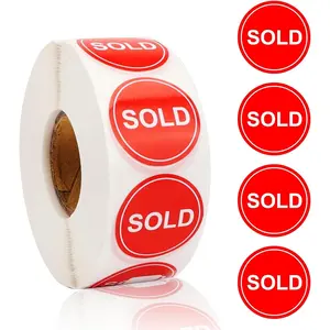 800PCS 1 Inch Round Self-Adhesive Roll Sold Pricing Labels Inventory Control Labels for Shop Yard Sale Retail Store Use Red