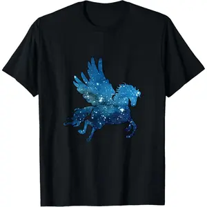 Pegasus Unicorn Alicorn Watercolor Space Funny Gift T-Shirt