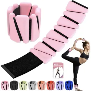 Adjustable Ankle & Wrist Weights 1LB Each Silicone Workout Weights for Gym Running Yoga Secure Fit Lightweight Design for Strength Training One Size Fits All Skin Friendly Durable Multifunctional Pilates Ankle Weights