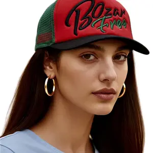 Unisex Embroidered Snapback Bozar freeMesh Hat for Outdoor Sport Adjustable Sunscreen Leisure Hat Spring Summer Travel Tourism Beach Vacation