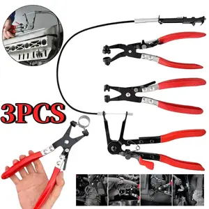 3Pcs Water Pipe Pliers,Flexible Throat Tube Bundle Pliers,Tube Bundle Clamp Pliers,Clamp Pliers with Long-distance Steel Wire Spring Hose Clamps,for Automotive Coolant Radiator Heaters