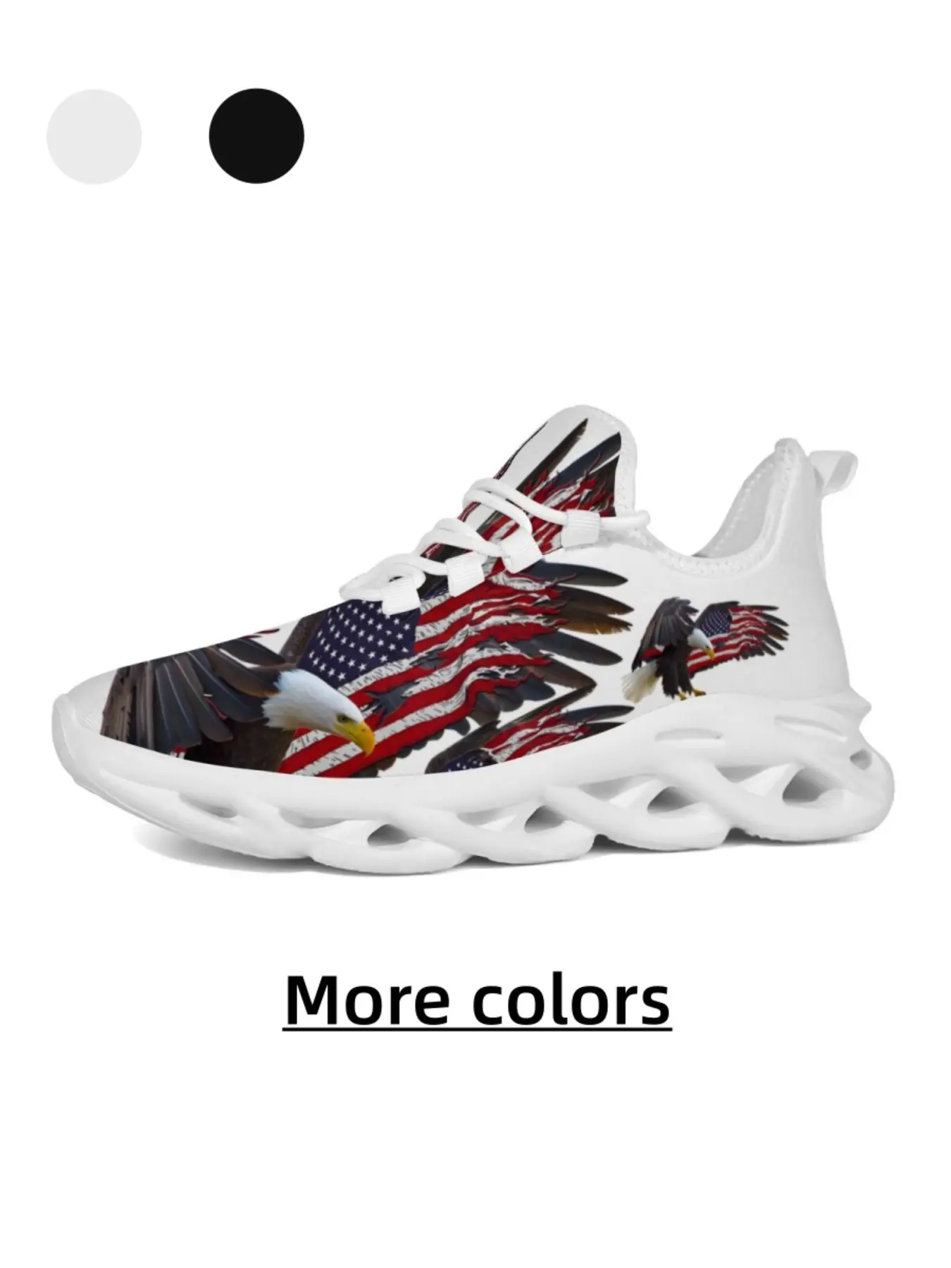 Minimalist & Trendy - Unisex Independence Day Themed American Eagle & Flag Print Casual Athletic Sneakers, Walking Shoes - Skin-Friendly & Breathable, Non-Slip & Wear-Resistant, Versatile for Daily Outings, Campus Wear & Light Sports