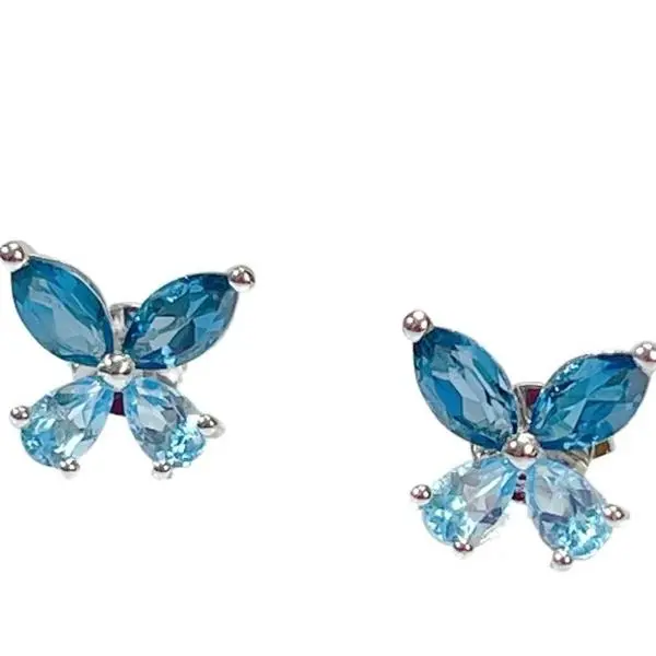 RP Birthstone Butterfly topaz earring silver November Birthstone