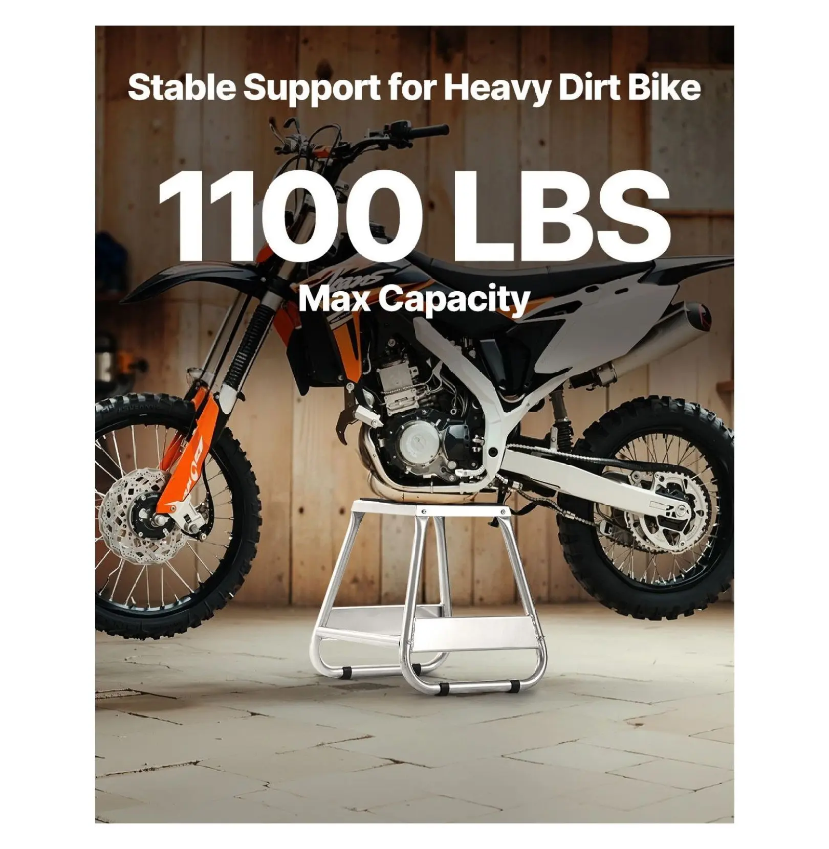 Dirt Bike Stand 1100lbs, Heavy Duty Motorcycle Lift Stand, Universal Pit Bike Stand for Maintenance, Steel Moto Stand for Off-Road Bikes, Powersports Default