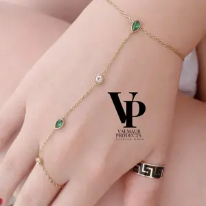 Valmaur Products Golden Grace Hand Bracelet  – Ring & Bracelet in One Gold Plated Luxury Jewelry for Women