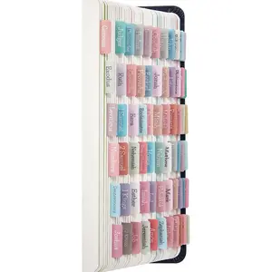 Cream Pastel  Tabs, Laminated  Tabs for Women and Girl, 90  Tabs Old and  Testament, Includes 24 Blank Tabs,  Journaling Supplies,  Book Tabs, Christian